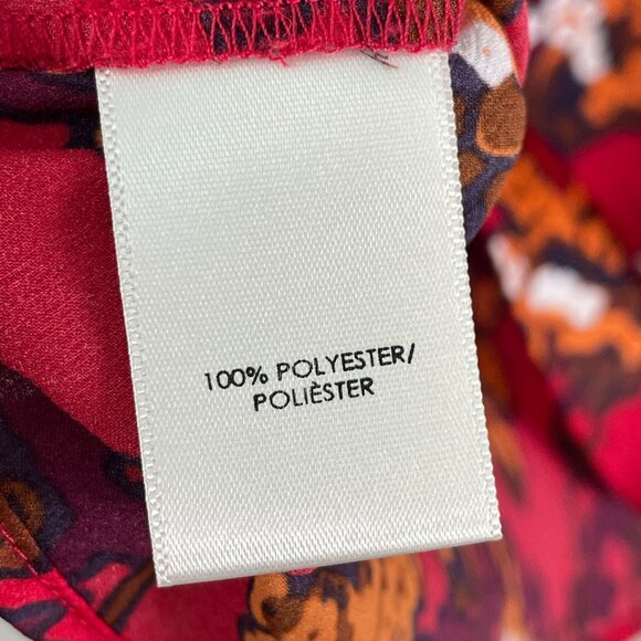 Ann Taylor Womens Small Floral Long Sleeve Top Fall Color Blouse Mock Neck - Picture 5 of 10